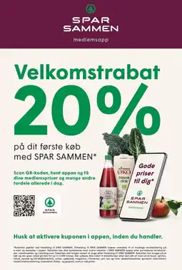 SPAR Velkomstrabat 20% på dit første køb med SPAR SAMMEN tilbud