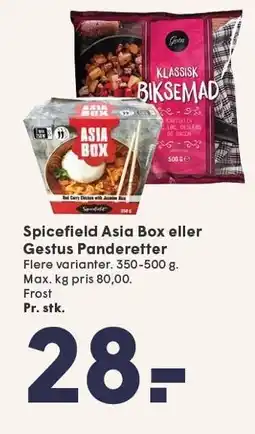 SPAR Spicefield Asia Box eller Gestus Panderetter tilbud