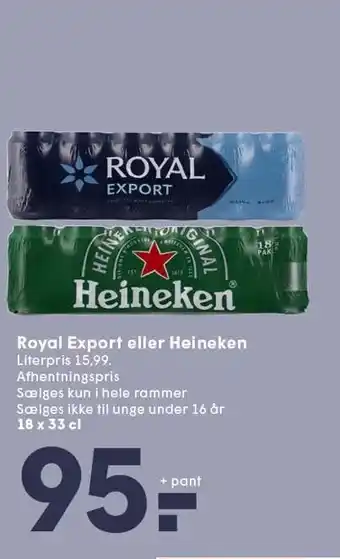 SPAR Royal Export eller Heineken tilbud