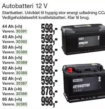 Harald Nyborg Autobatteri 12 V tilbud