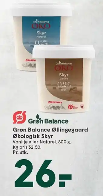 SPAR Grøn Balance Øllingegaard Økologisk Skyr tilbud