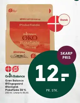 SPAR Grøn Balance Øllingegaard Økologisk Piskefløde 38% tilbud