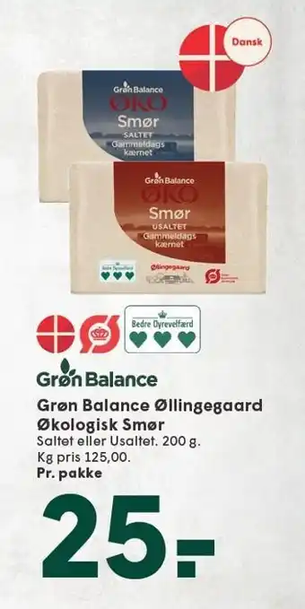 SPAR Grøn Balance Øllingegaard Økologisk Smør tilbud