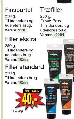 Harald Nyborg Finspartel, Træfiller, Filler ekstra eller Filler standard tilbud