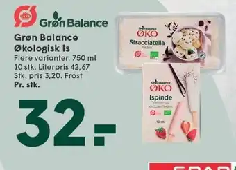 SPAR Grøn Balance Økologisk Is eller Ispinde tilbud