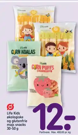 REMA 1000 Life Kids økologiske og glutenfrie majs snacks tilbud