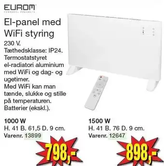 Harald Nyborg El-panel med WiFi styring tilbud