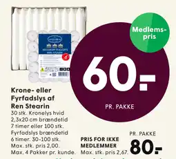 SPAR Krone- eller Fyrfadslys af Ren Stearin tilbud