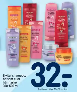 REMA 1000 Elvital shampoo, balsam eller hårmaske 300-500 ml tilbud