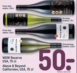 REMA 1000 WOW Reserve USA, 75 cl Above & Beyond Californien, USA, tilbud