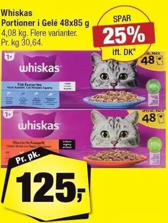 Calle Whiskas Portioner i Gelé tilbud