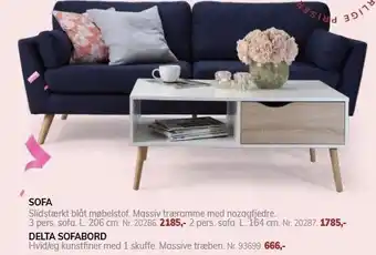 Daells Bolighus DELTA SOFABORD ELLER SOFA tilbud