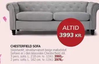 Daells Bolighus CHESTERFIELD SOFA tilbud