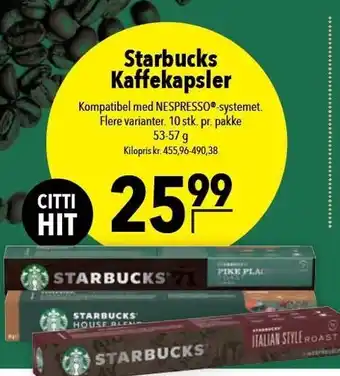 Citti Starbucks Kaffekapsler tilbud