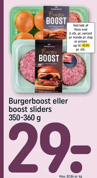 REMA 1000 Burgerboost eller boost sliders tilbud