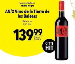 Citti Anima Negra AN/2 Vino de la Tierra de les Balears tilbud