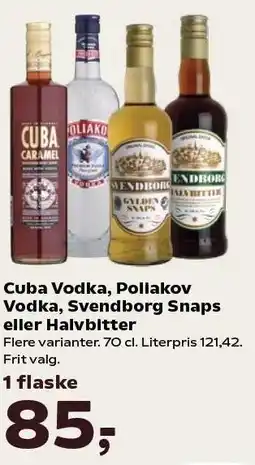 SuperBrugsen Cuba Vodka, Poliakov Vodka, Svendborg Snaps eller Havbitter tilbud