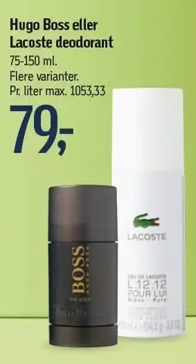 Føtex Hugo Boss eller Lacoste deodorant tilbud