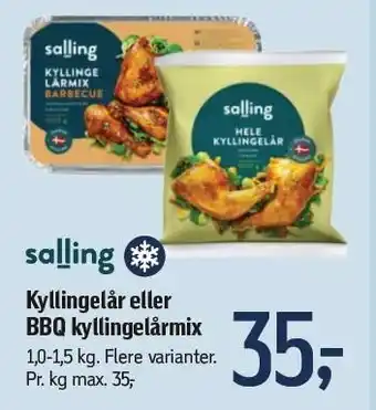 Føtex SALLING Kyllingelår eller BBQ kyllingelårmix tilbud