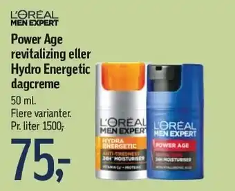 Føtex L'ORÉAL Power Age revitalizing eller Hydro Energetic dagcreme tilbud