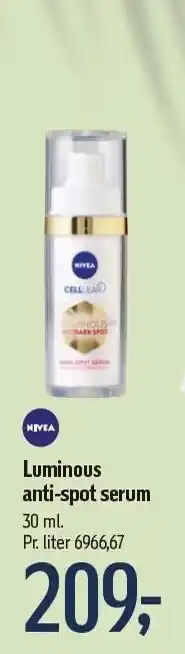 Føtex NIVEA Luminous anti-spot serum tilbud