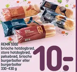 REMA 1000 REMA 1000 brioche hotdogbrød, store hotdogbrød, pølsebrød, brioche burgerboller eller burgerboller tilbud