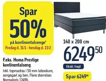 Føtex Spar 50% på kontinentalsenge tilbud