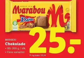 Lidl Marabou Chokolade tilbud