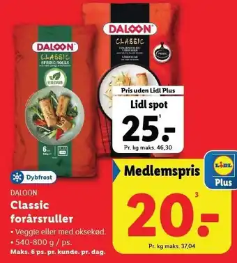 Lidl Daloon classic forårsruller tilbud