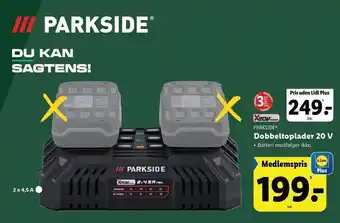 Lidl PARKSIDE Dobbeltoplader 20 V tilbud