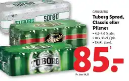 Lidl CARLSBERG Tuborg Sprød, Classic eller Pilsner tilbud