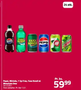 Fleggaard Pepsi, Mirinda, 7 Up Free, F Mountain Dew tilbud