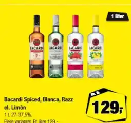 Calle Bacardi Spiced, Blanca, Razz el. Limón tilbud