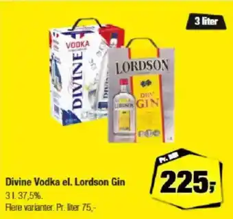 Calle Divine Vodka el. Lordson Gin 31.37,5%. tilbud