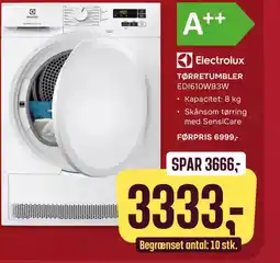 Skousen Electrolux TØRRETUMBLER EDI610W83W tilbud