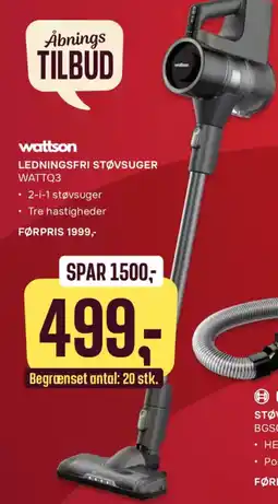 Skousen Wattson ledningsfri støvsuger wattq3 tilbud