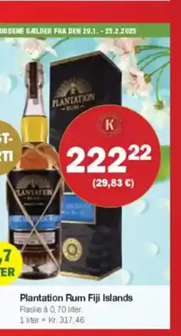 Købmandsgården Plantation Rum Fiji Islands Flaske tilbud