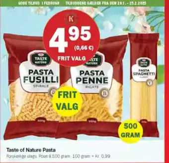 Købmandsgården Taste of Nature Pasta tilbud