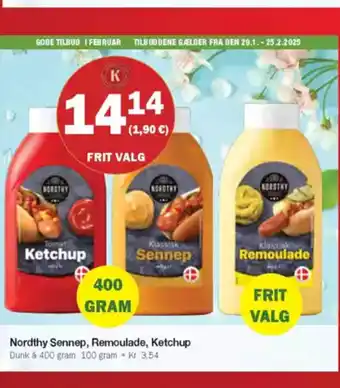 Købmandsgården Nordthy Sennep, Remoulade, Ketchup tilbud