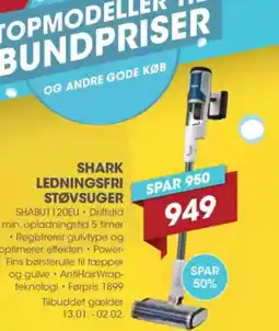 Punkt1 Shark ledningsfri støvsuger tilbud