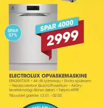 Punkt1 ELECTROLUX OPVASKEMASKINE tilbud