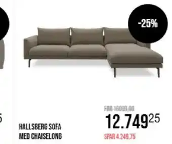 Ilva Hallsberg sofa med chaiselong tilbud