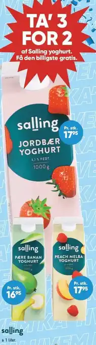 Bilka TA' 3 FOR 2 af Salling yoghurt tilbud