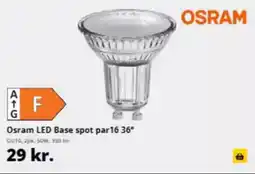 10-4 Byggecenter Osram LED Base spot par 16 36° Guna, pk, sow, 350 Im tilbud