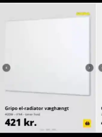 10-4 Byggecenter Gripo el-radiator væghængt tilbud