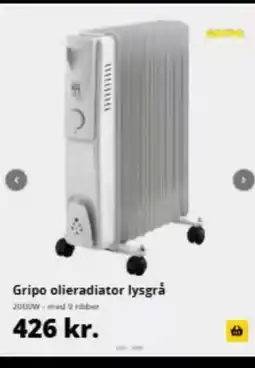 10-4 Byggecenter Gripo olieradiator lysgrå tilbud