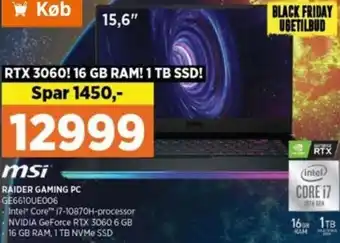 Power Raider Gaming PC GE6610UE006 tilbud