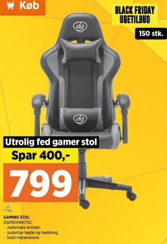 Power Gaming Stol DGPROPANTGC tilbud