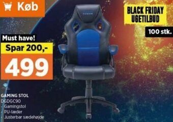 Power Gaming Stol DGDGC90 tilbud