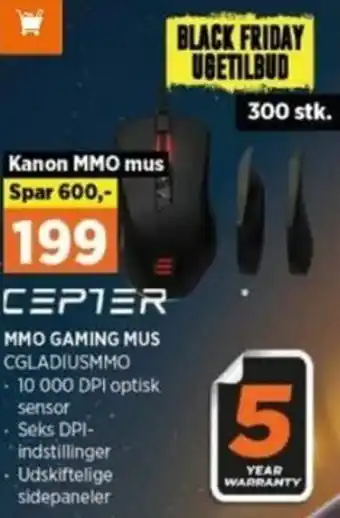 Power MMO Gaming Mus CGLADIUSMMO tilbud